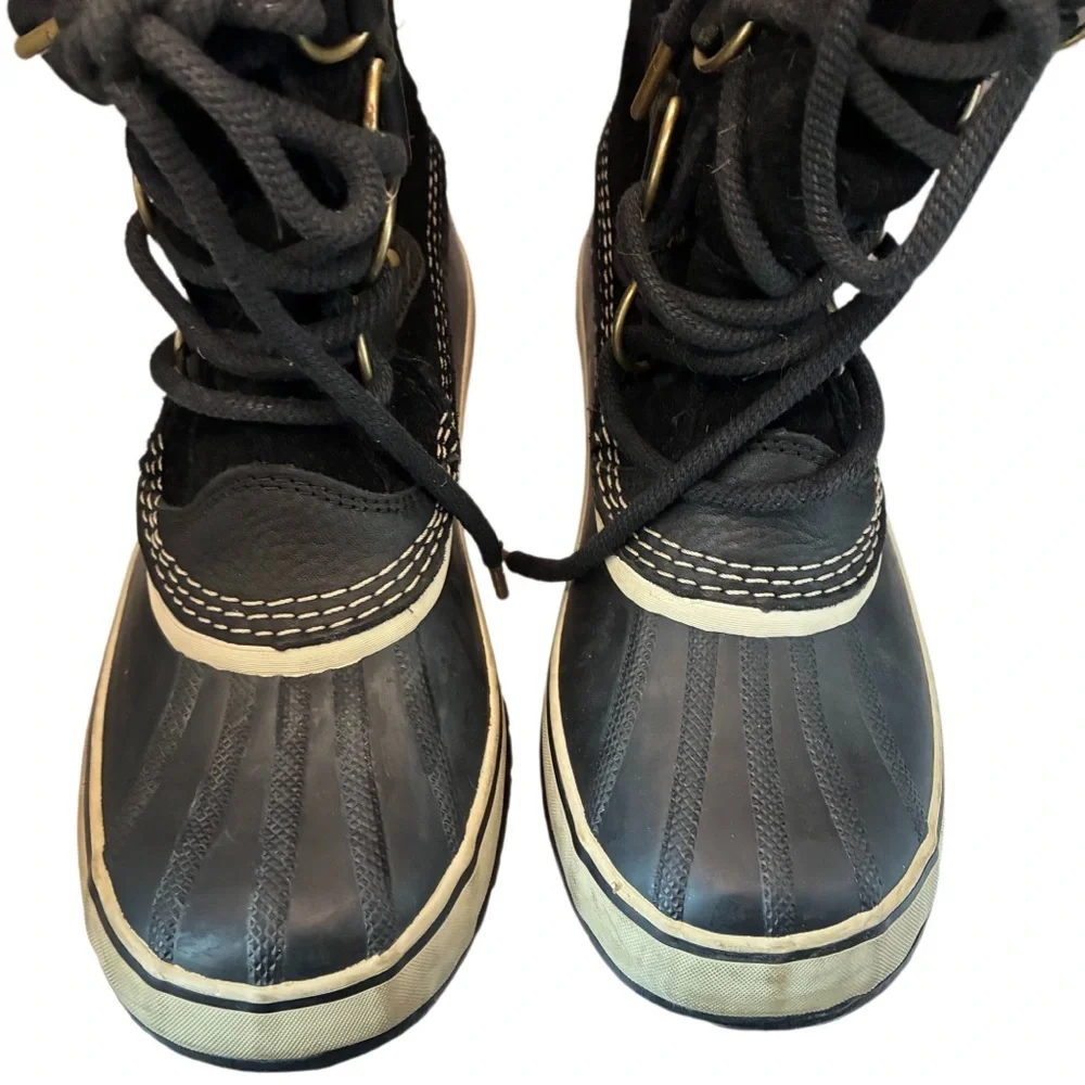 SOREL Women's Joan of Arctic Waterproof Winter Boots in black/quarry Size 10